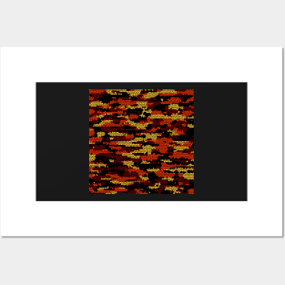 Camo Pattern - Yellow Orange Posters and Art